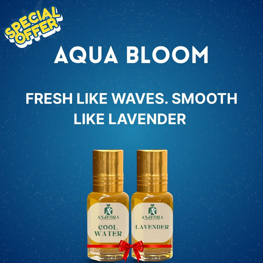 Aqua Bloom fragrance set featuring Cool Serenity fragrance set with fresh water and smooth lavender scents