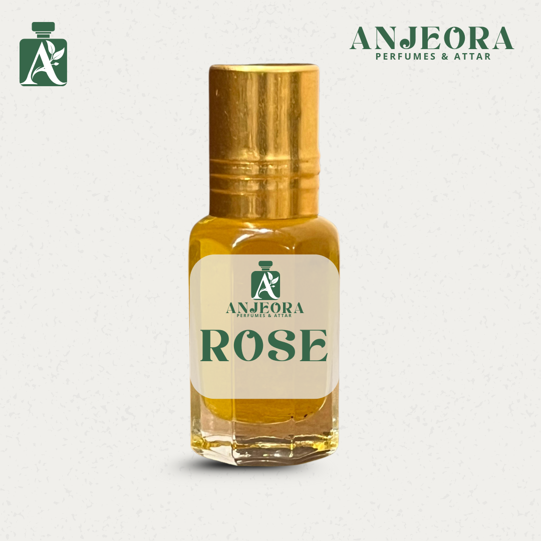 Anjeora Rose Attar Roll-On Bottle with Elegant Design for Fragrance Enthusiasts