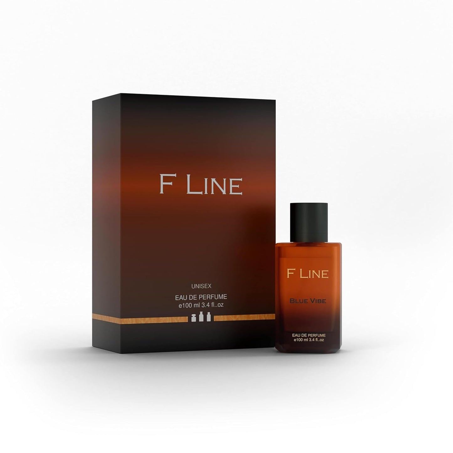 F Line Blue Vibe Eau de Perfume 100ml featuring a long-lasting blue vibe scent in a stylish box