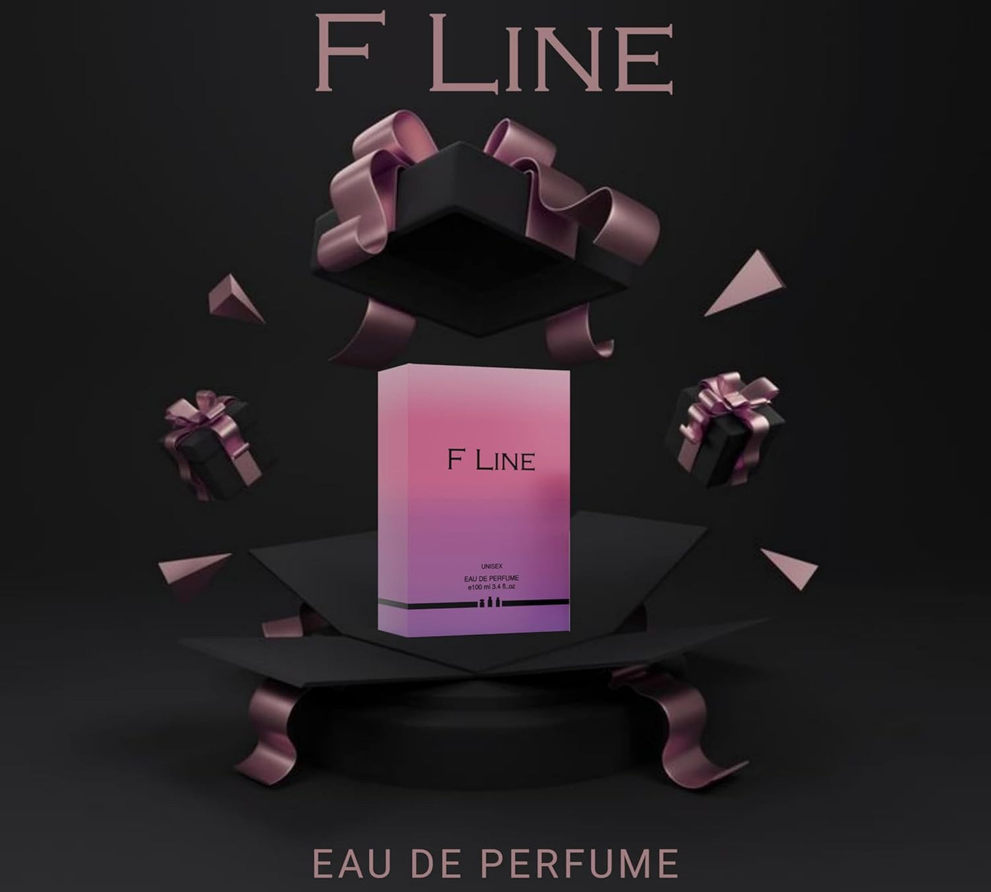 F Line Purple Oud Perfume box with elegant packaging and decorative bows in a stylish display