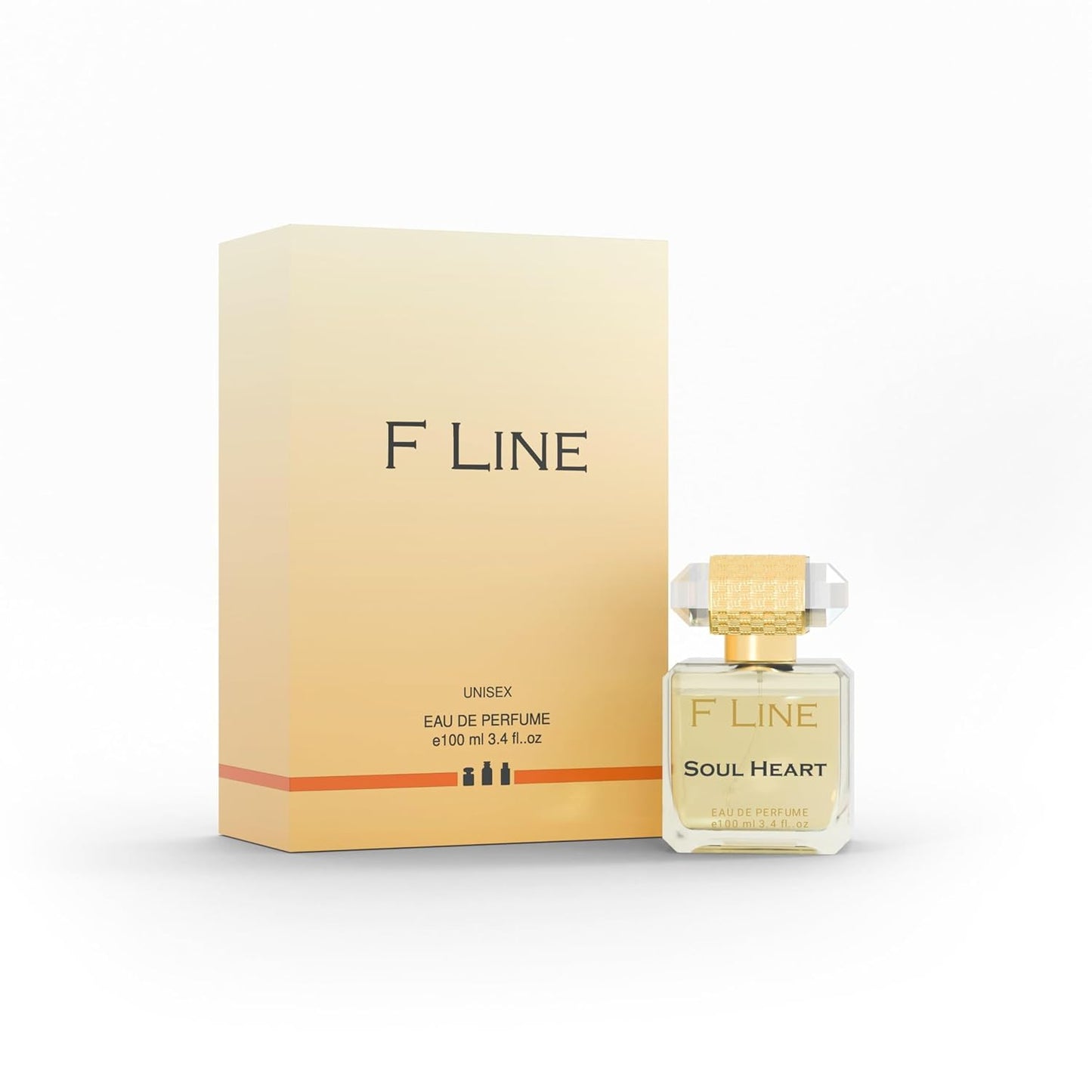 F Line Soul Heart unisex long-lasting perfume in a stylish bottle with gold accents and packaging