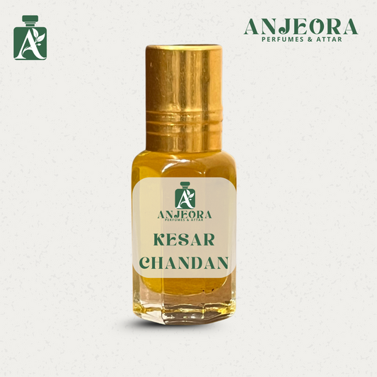 Pure Kesar Chandan Attar | Natural Saffron & Sandalwood Perfume Oil | Alcohol-Free, Long-Lasting Fragrance for Men & Women – [3ml / 6ml / 12ml] Roll-On Bottle