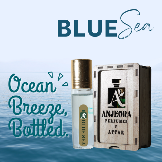 Blue Sea – Marine Serenity in a 6ml Wooden Gift Box by Anjeora Fragrance