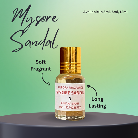 Mysore Sandal Attar – The Essence of Royal Tradition, Long-Lasting Fragrance for Men & Women – [3ml / 6ml / 12ml] Roll-On Bottle