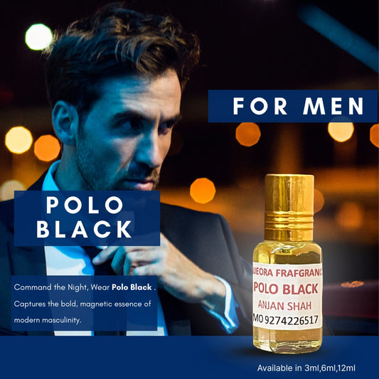 Polo Black Attar – Command the Night, Long-Lasting Fragrance for Men & Women – [3ml / 6ml / 12ml] Roll-On Bottle