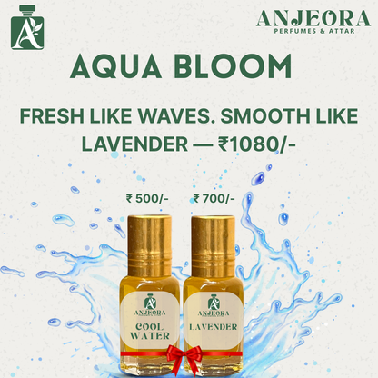 Glam6 Cool Serenity fragrance set featuring Aqua Bloom collection with Cool Water and Lavender oils
