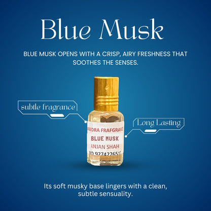 Anjeora Blue Musk Fragrance Bottle with Crisp Freshness and Long-Lasting Musk Fragrance for All-Day Wear