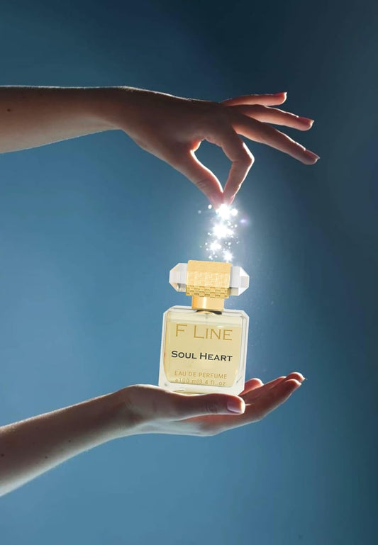 F Line Soul Heart unisex long-lasting perfume in a crystal bottle with sparkling accents