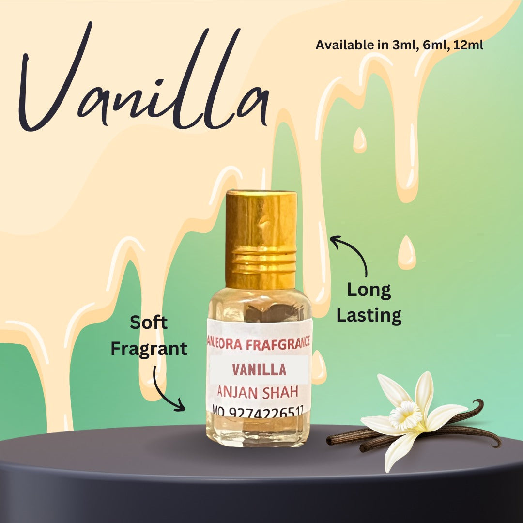Vanilla Attar – Sweet Warmth in Every Drop, Long-Lasting Fragrance for Men & Women – [3ml / 6ml / 12ml] Roll-On Bottle